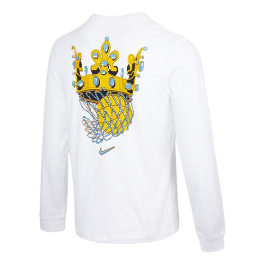 

Футболка Men's Nike Lebron Sfg Basketball Sports Printing Round Neck Long Sleeves White T-Shirt, белый