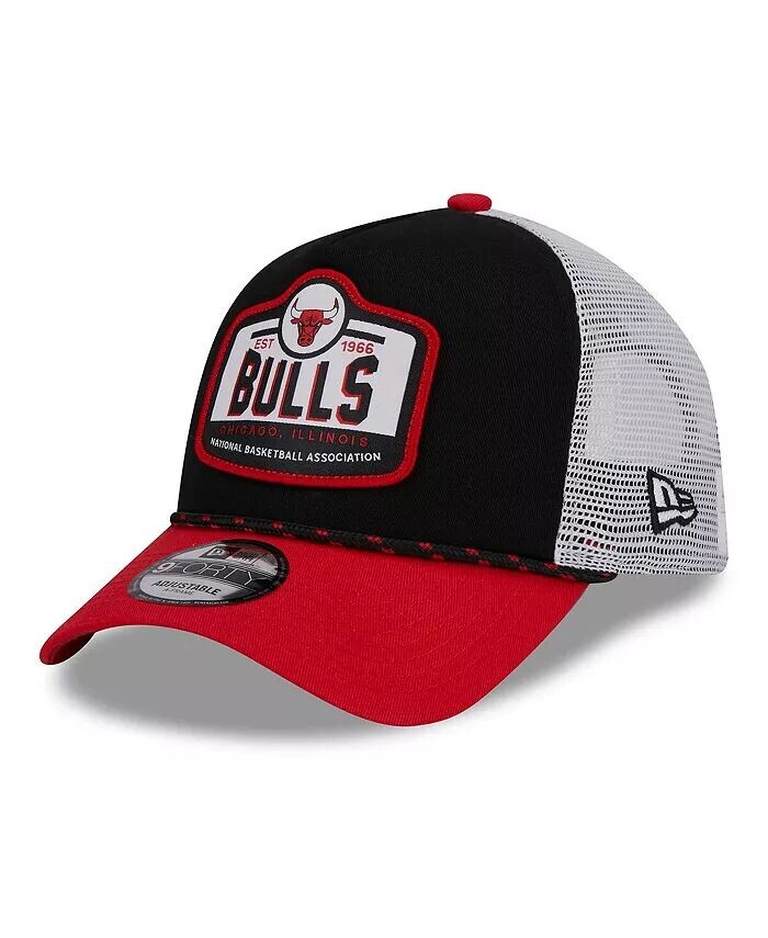 

Мужская черная, красная кепка Chicago Bulls A-Frame 9FORTY Trucker Hat New Era, черный