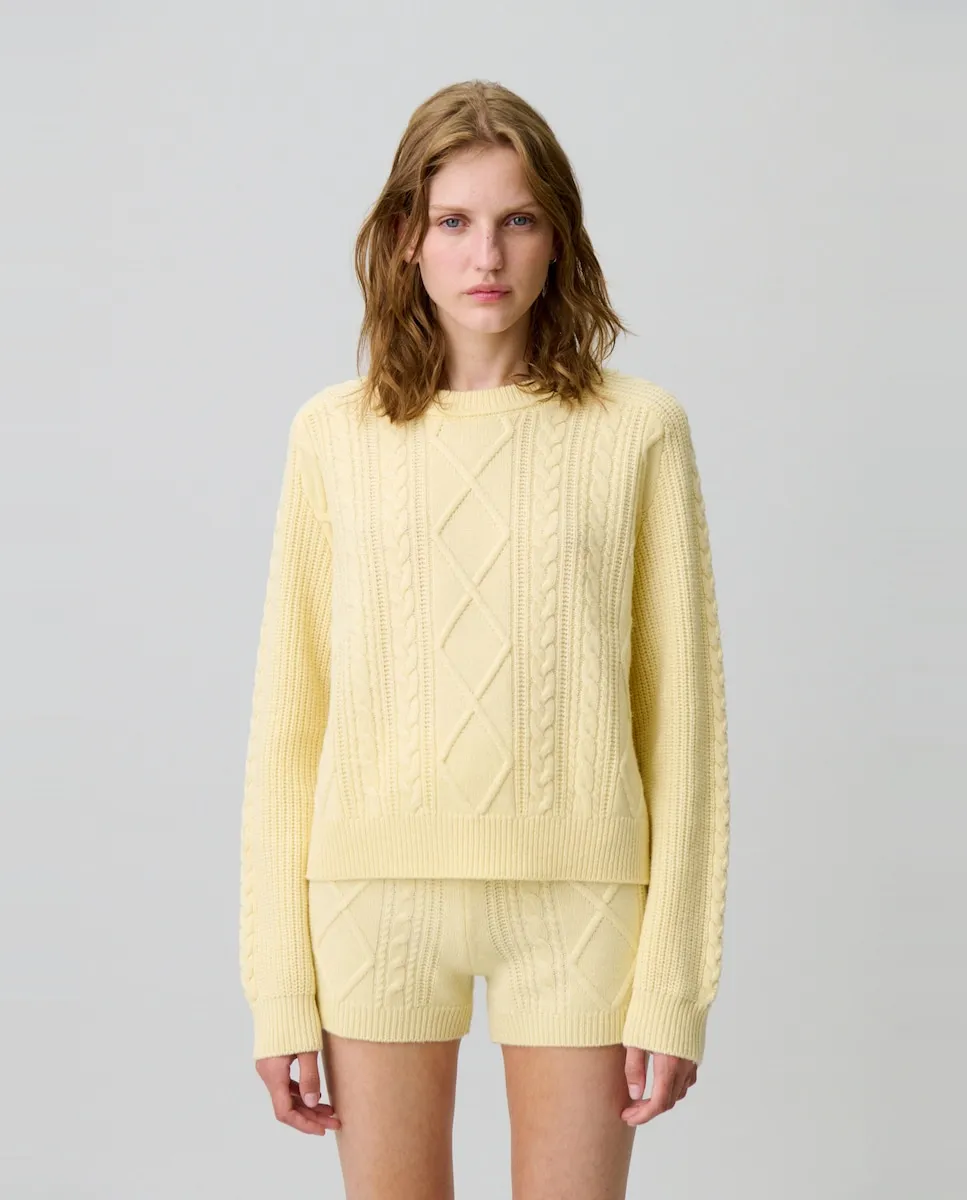 

Женский джемпер оверсайз с жаккардовым узором Claudie Pierlot, желтый