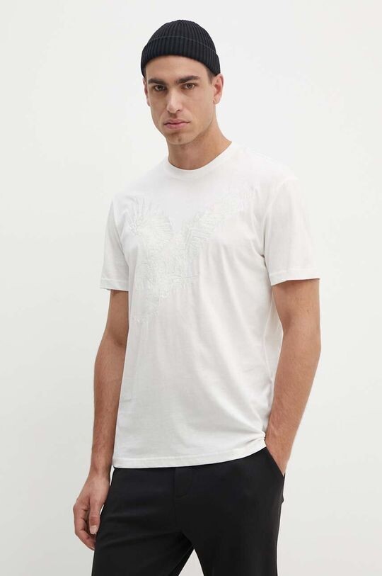 

Хлопковая футболка Armani Exchange, бежевый