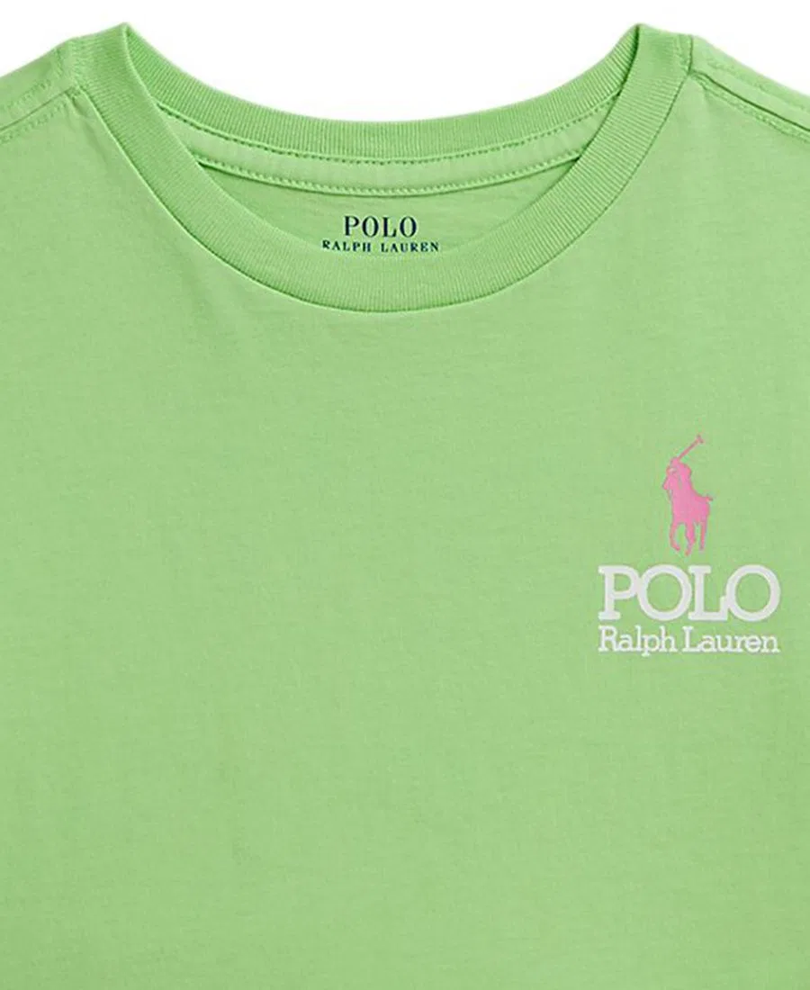 Хлопковая футболка свободного кроя с логотипом Big Pony для девочек 7-16 лет Polo Ralph Lauren — фото 3