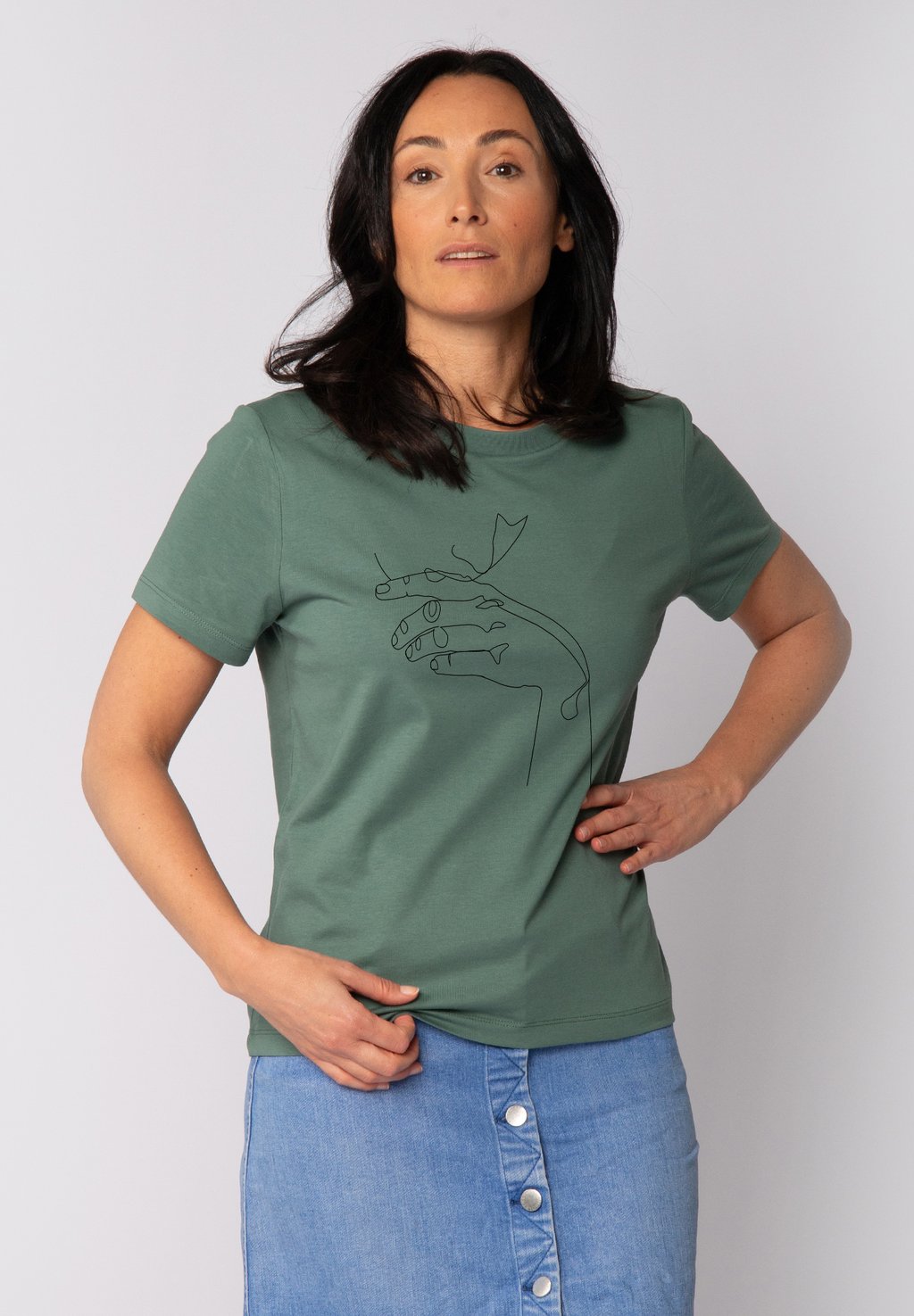 

Футболка с принтом DON T HURT YOURSELF watapparel, темно-зеленый