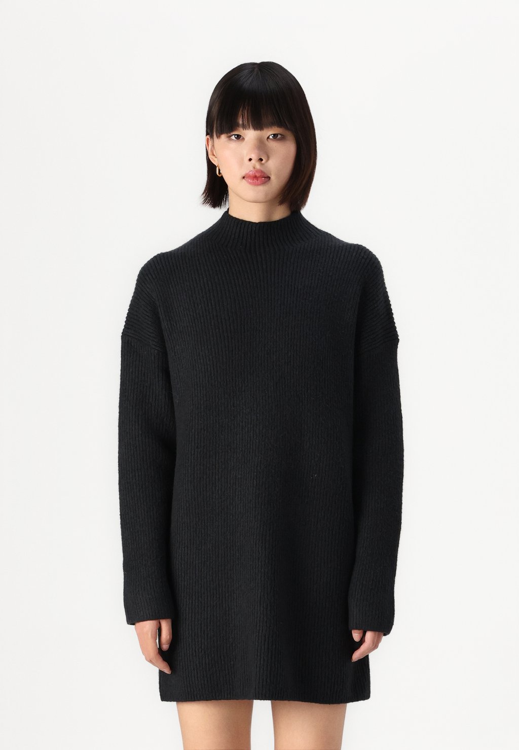 

Вязаное платье EASY TURTLENECK MINI DRESS Abercrombie & Fitch, черный