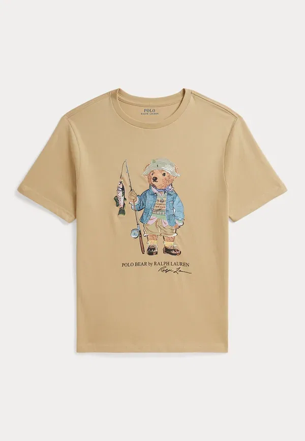 Футболка Polo Ralph Lauren, модель Polo bear cotton jersey tee 7 14y print t-shirt, цвет кремовый