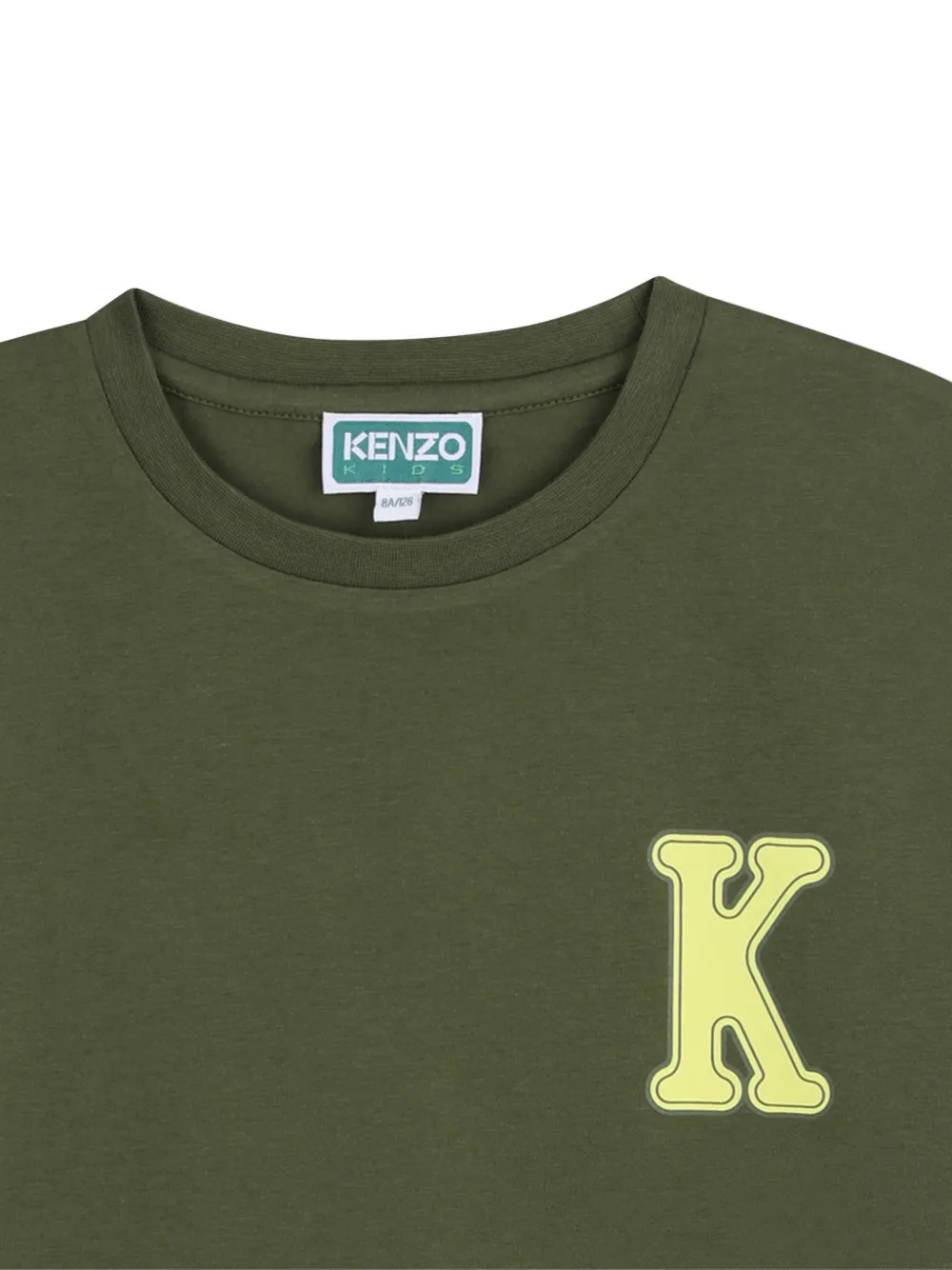 Футболка с принтом Kenzo Kids, зеленый — фото 3