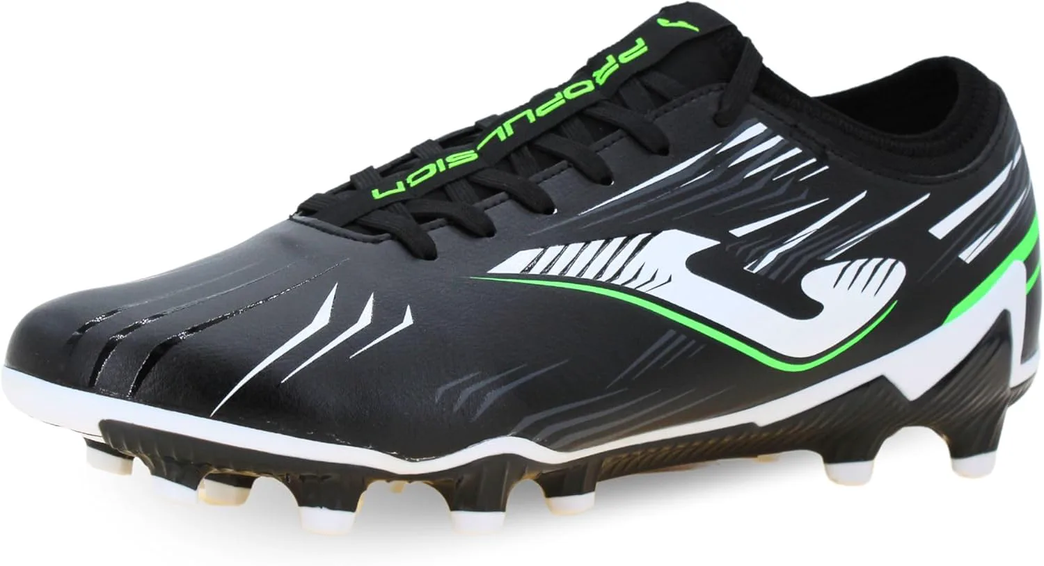 Футбольные бутсы Joma для твердого грунта, 6.5-12 US - Профессиональные бутсы - Верх из микрофибры, хромированная подошва, усиление пятки - Пропульсия, черный