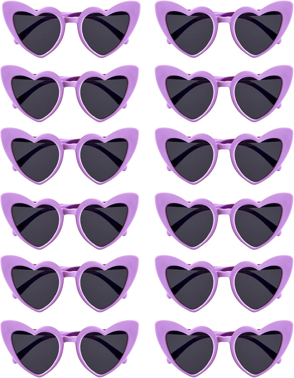 

Набор из 12 солнцезащитных очков в форме сердца для женщин, сувениры для девичника, ретро-очки «кошачий глаз» для подружек невесты, подарок на свадебное торжество Geopty, Purple