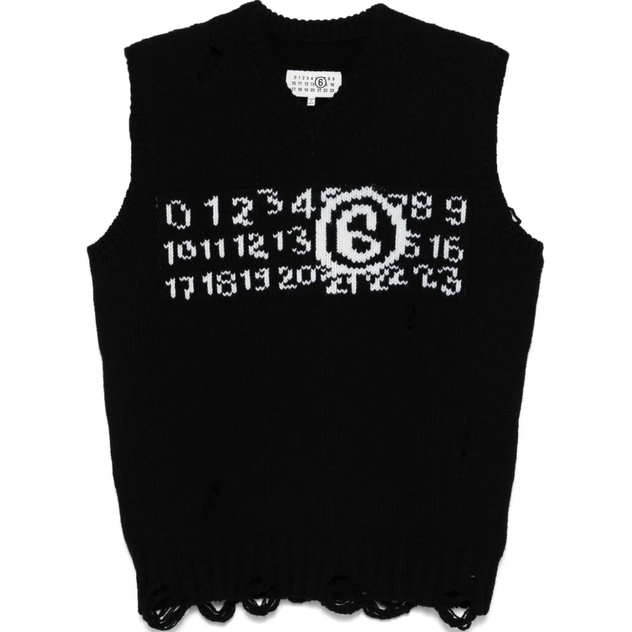 

Numbers intarsia Vest MM6 Maison Margiela, черный