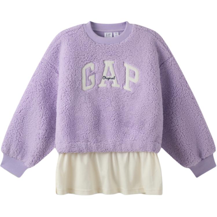 

Свитшот 2024 осень зима kids' GAP, светло-фиолетовый