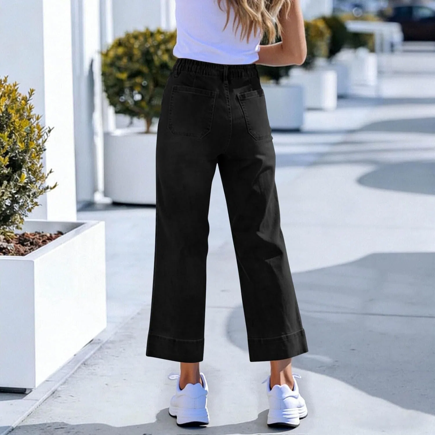 Джинсы свободные High Waisted Black — фото 4