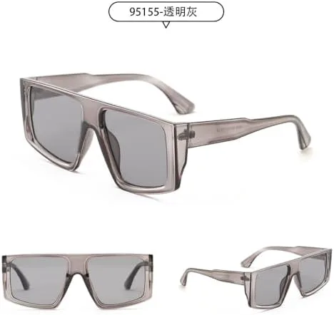 

Женские солнцезащитные очки большого квадратного размера 2027 года, модные солнцезащитные очки в крупной оправе, желейного цвета, винтажные очки MTZJH, Green Clear