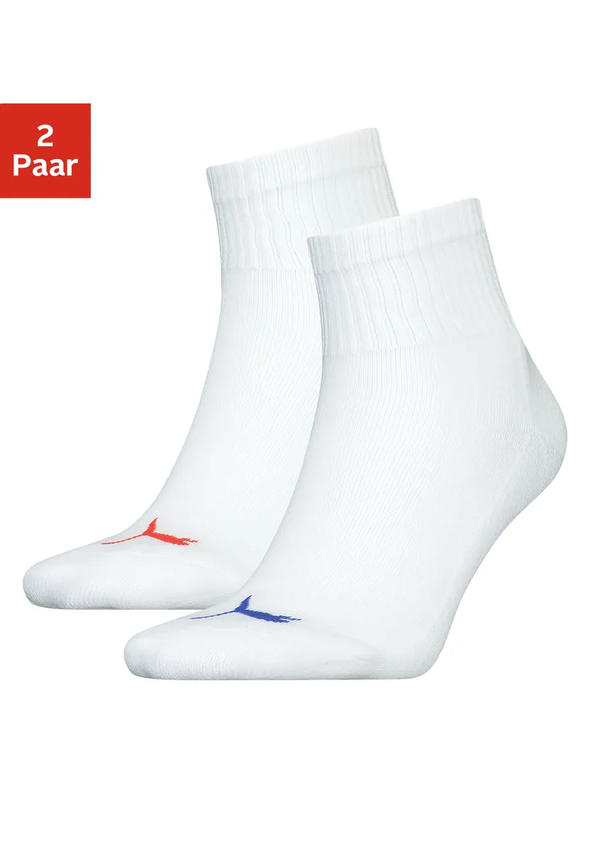 

Короткие носки PUMA (2 шт.) с привлекательным логотипом Puma, белый