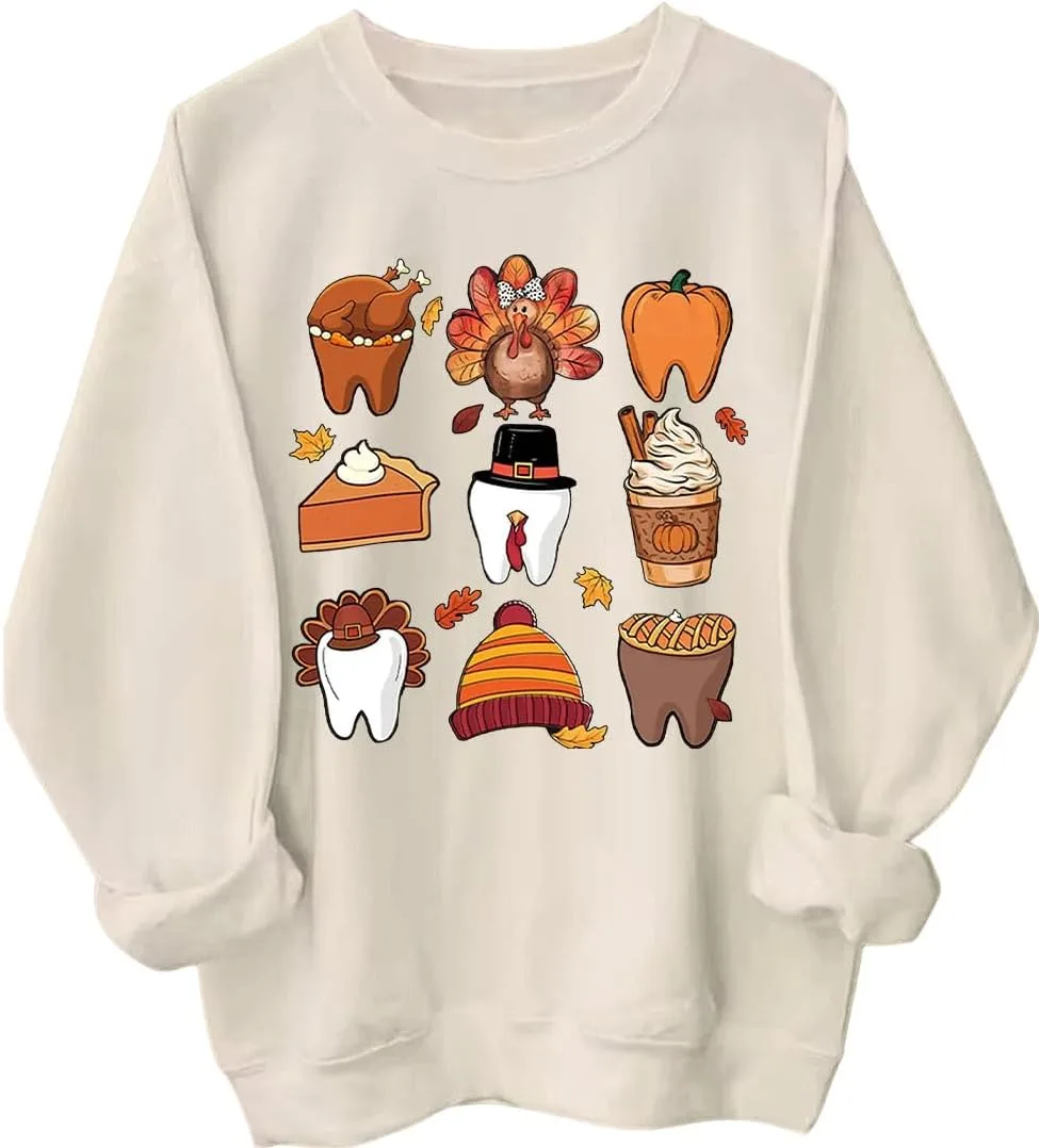 

Свитшот Dental Squad с тыквой и индейкой MQZUO