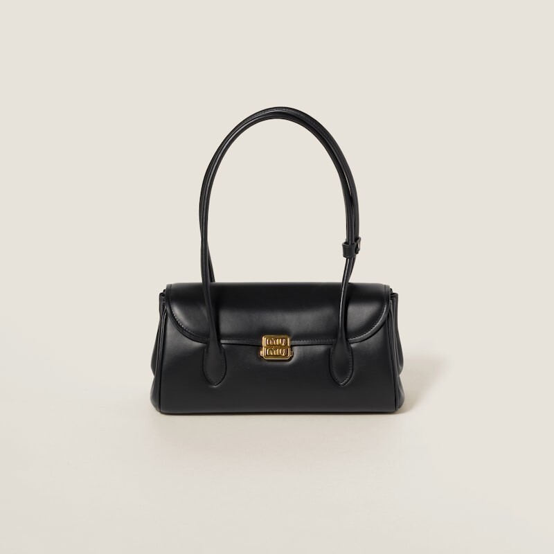 

Кожаная сумка через плечо Miu Miu, черный