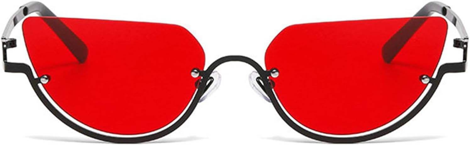 

Willochra Модные маленькие многоугольные солнцезащитные очки для женщин 2025 года, металлические очки в полуободковой оправе, женские очки в стиле «кошачий глаз» в стиле Y2K, C3