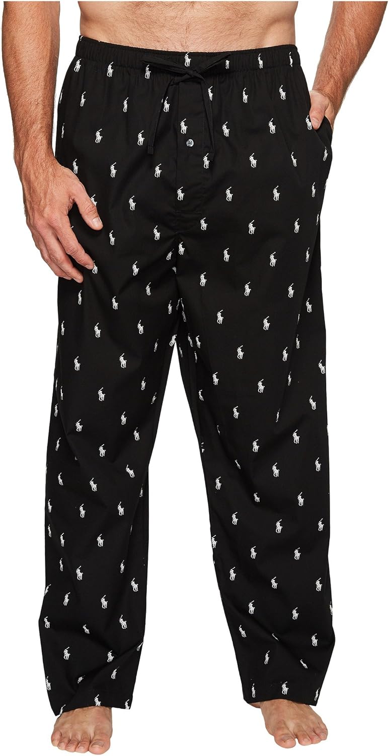 

Мужские пижамные брюки Polo Ralph Lauren All Over Pony Player Woven, Black