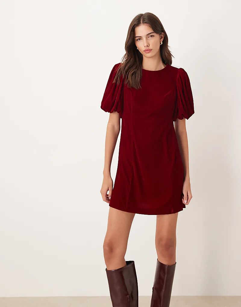 

Бархатное мини-платье Nobody's Child Boston красного цвета с рукавами-фонариками