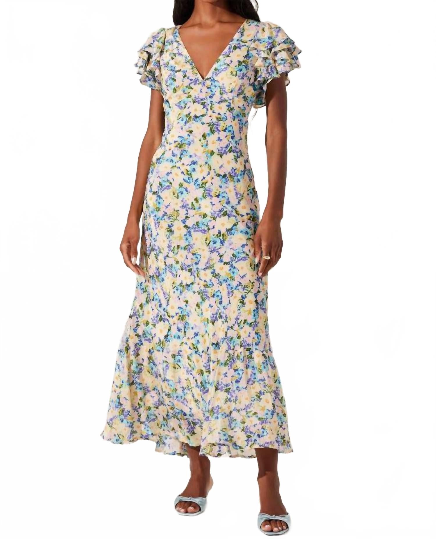 

Платье миди Celestine в сине-желтых тонах Astr, сине-желтый