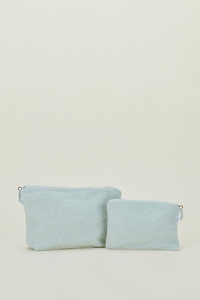 

Клатч Anthropologie Hawkins New York льняной на молнии, голбуой