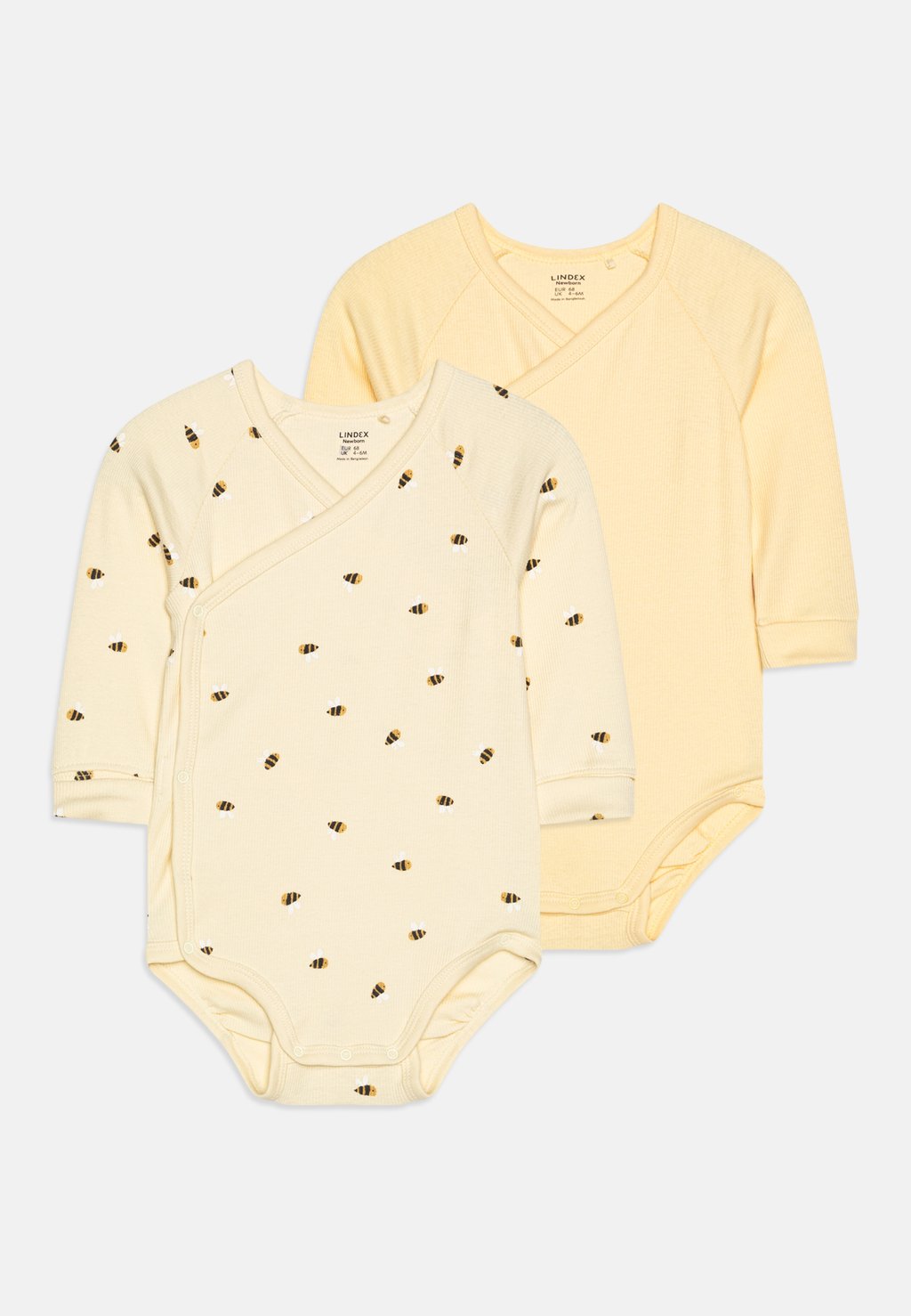 

Боди 2-PACK NEWBORN Lindex, желтый