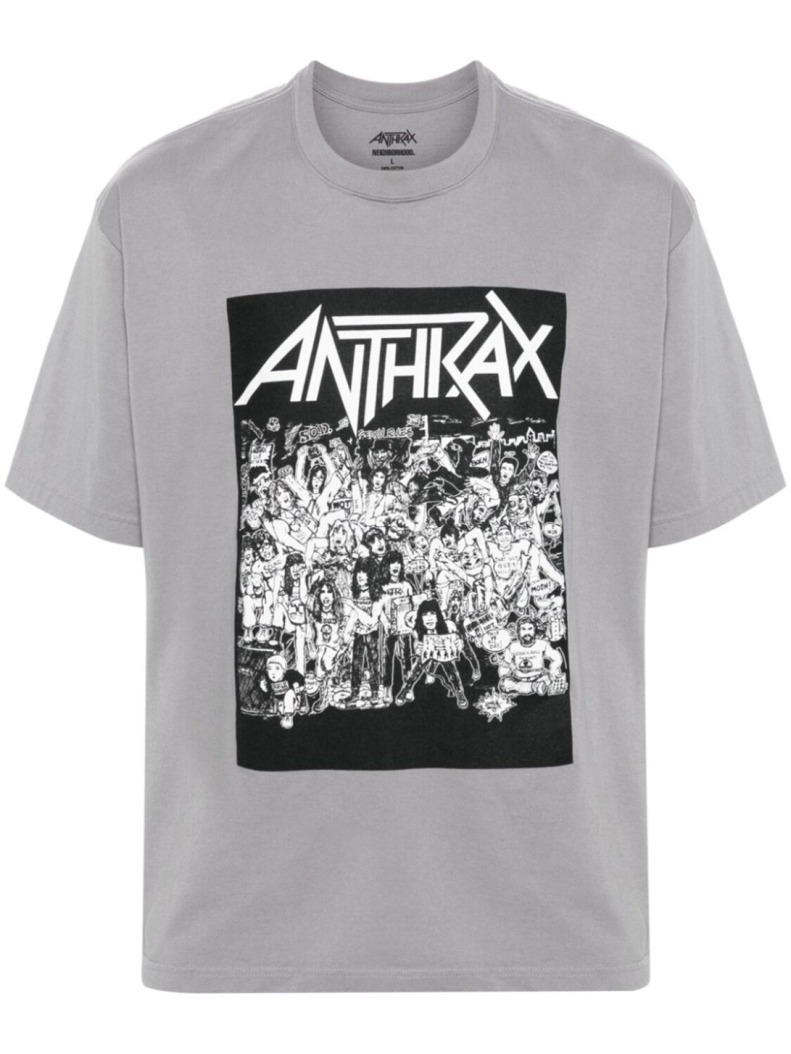 

Neighborhood футболка с графичным принтом из коллаборации с Anthrax, серый