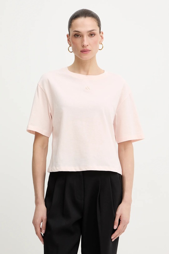 

Хлопковая футболка Armani Exchange, розовый