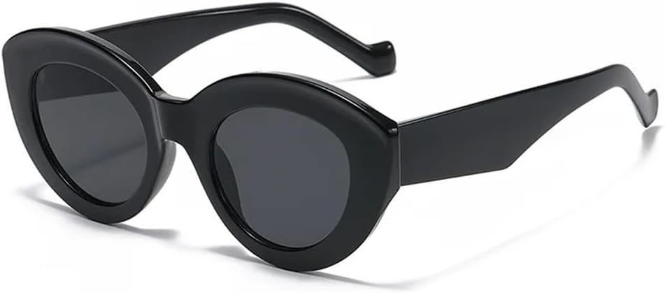 

Популярные модные женские солнцезащитные очки «кошачий глаз» большого размера с зелеными полосками, ретро-очки с защитой от УФ-излучения UV400, мужские овальные солнцезащитные очки в тренде KTUCN, C1 Bright Black