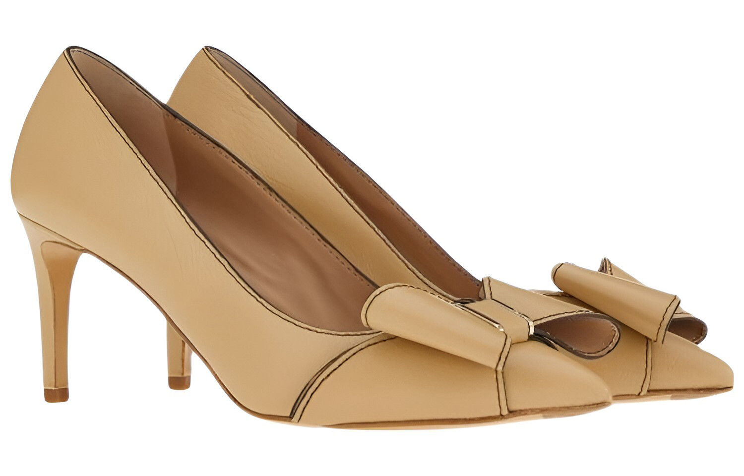 Туфли на высоком каблуке женские Ferragamo, бежевый — фото 2