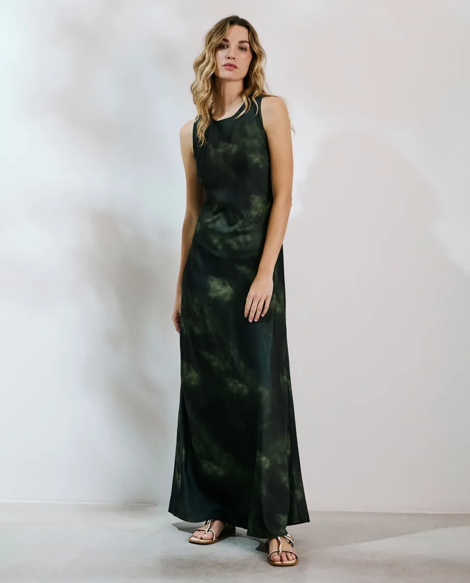 

Длинное платье с перекрестной спинкой Vero Moda, желто-зеленый