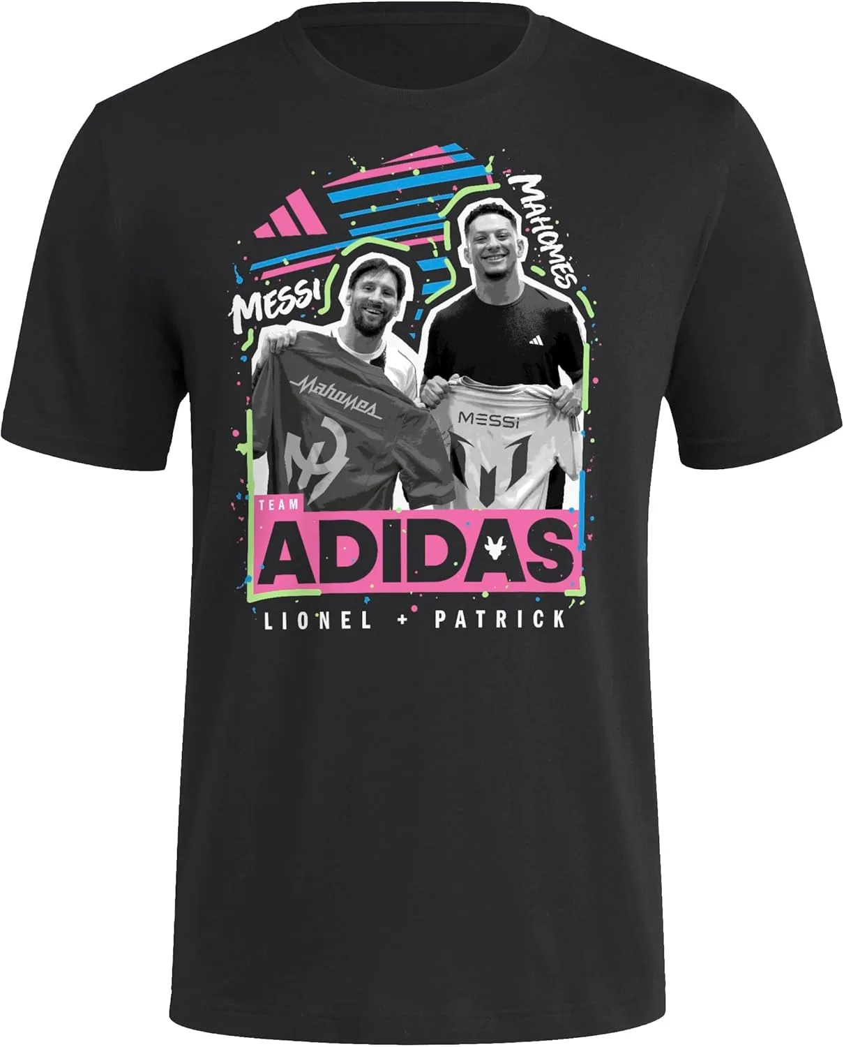 Футболка Adidas Men's Messi x Mahomes Jersey Swap, Black/Messi x Mahomes, Small/Tall