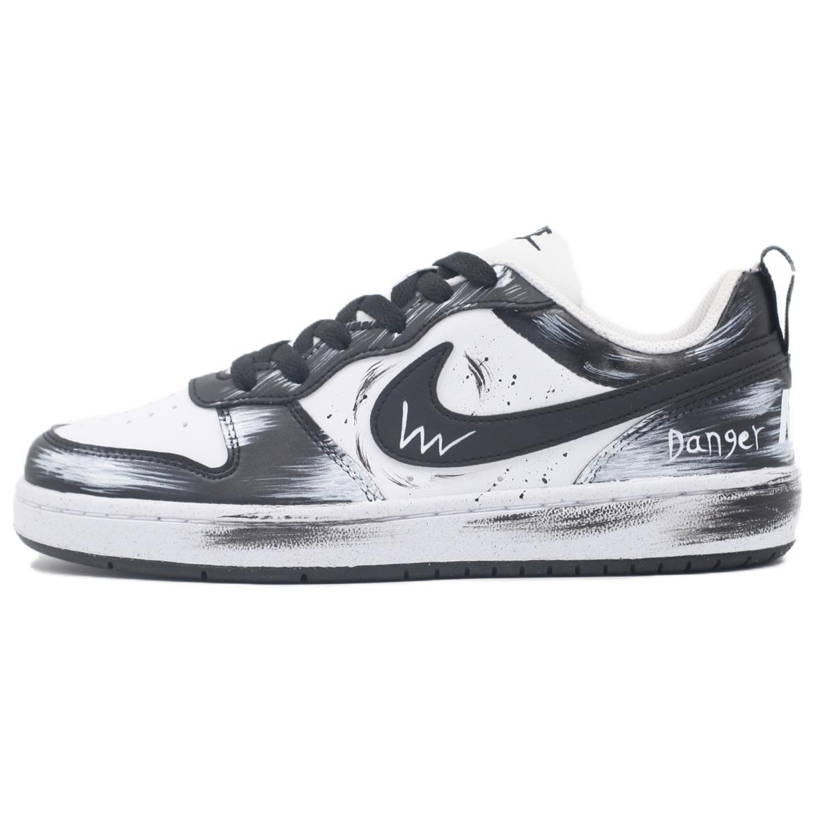 

Nike Court Borough Free Trajectory нескользящие устойчивые к истиранию низкие детские скейтбординг кроссовки Gray White