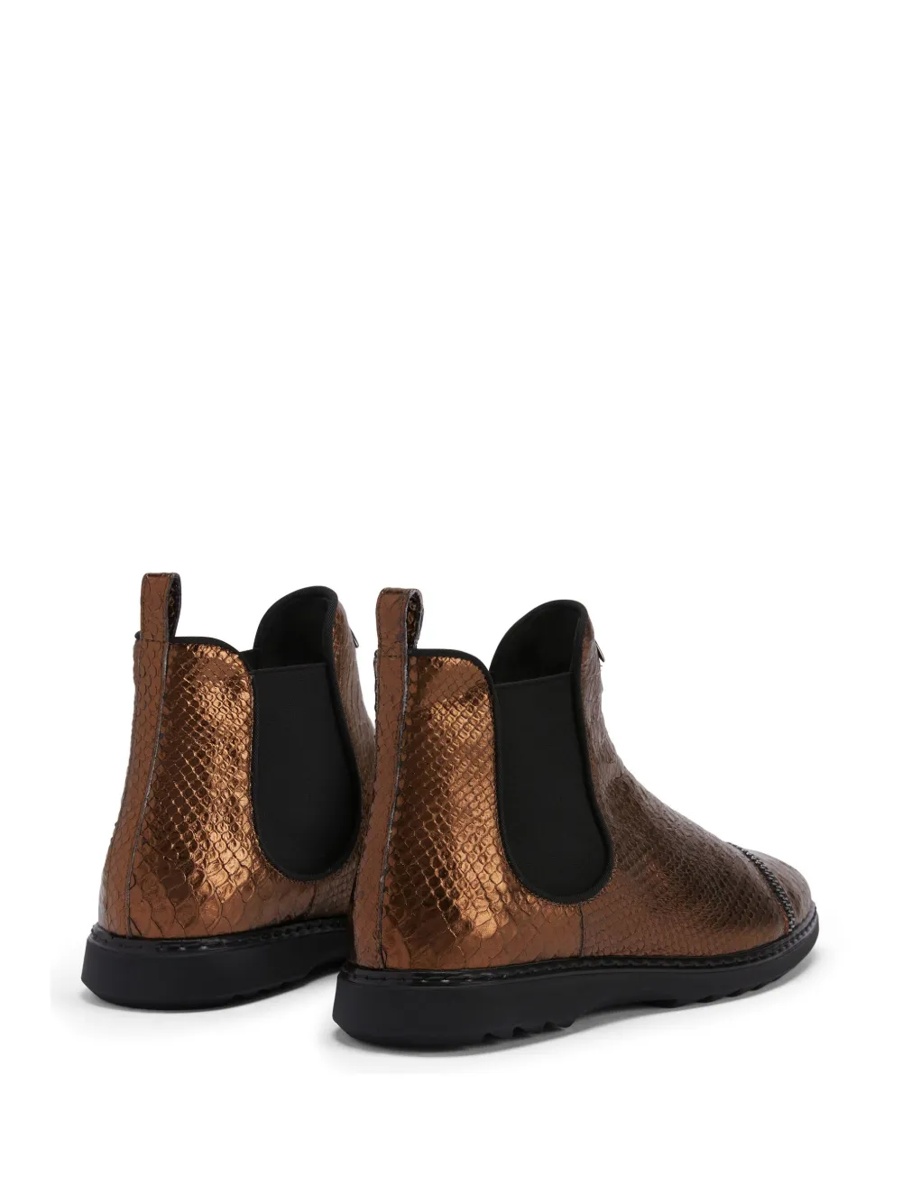 Ботинки с тиснением под крокодила Giuseppe Zanotti, коричневый — фото 3