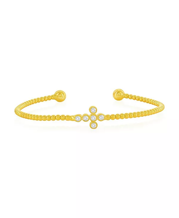 

Браслет из стерлингового серебра с боковыми бусинами CZ Simona, gold