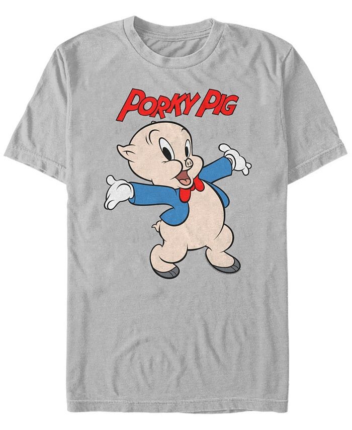 

Мужская футболка с короткими рукавами Looney Tunes Porky Pig Fifth Sun, серебро