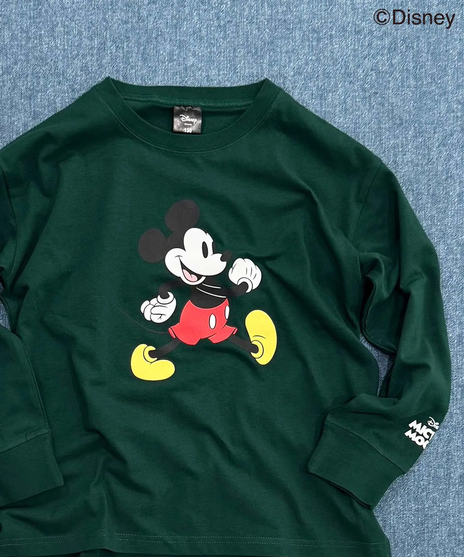 Детская футболка с Микки Маусом Disney тёмно-зелёного цвета