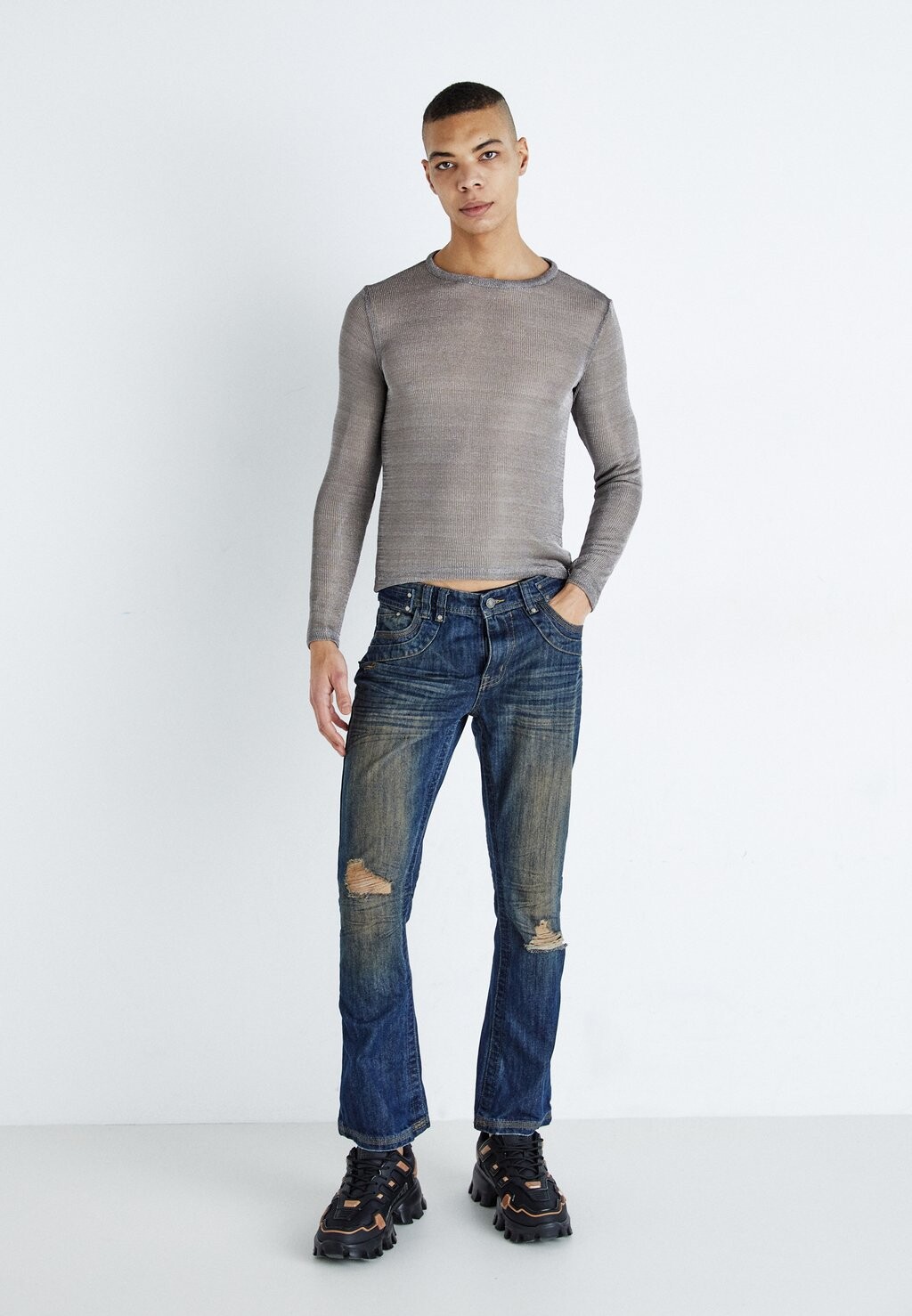 

Джинсы скинни EMBROIDERED SLUB Jaded London, синий деним