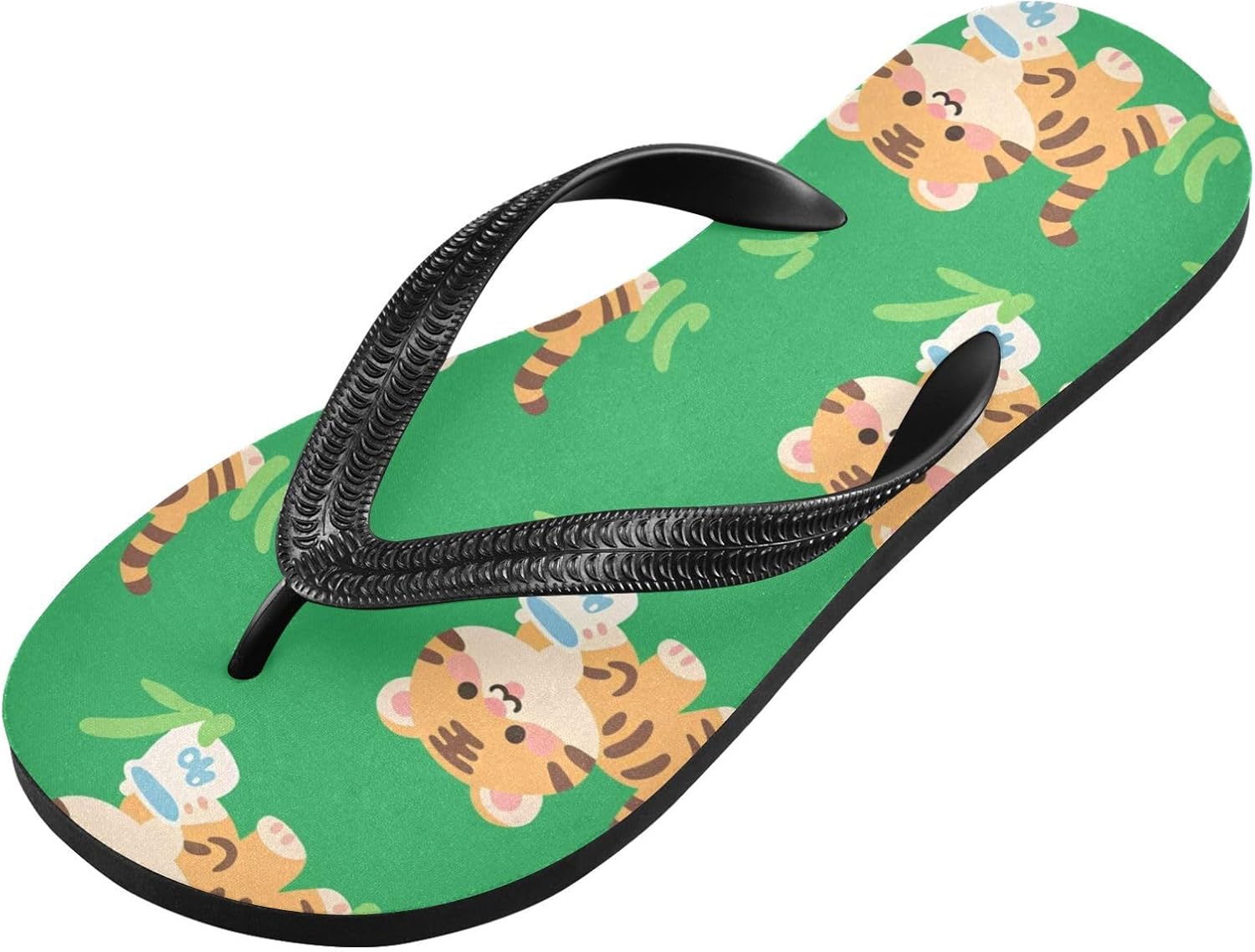 

Женские пляжные шлепанцы UMIRIKO летние повседневные милые с тигровым рисунком, зеленые, быстро сохнущие, для мужчин, модель A2301313