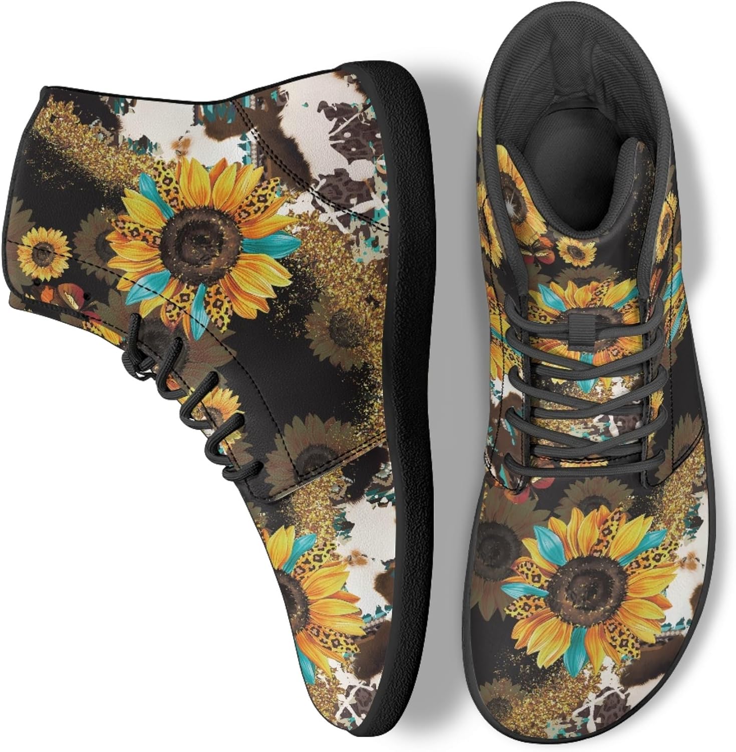 

Персонализированные кроссовки с принтом для мужчин и женщин, из искусственной кожи, высокие, босоножки Arleeorkee, коричневый