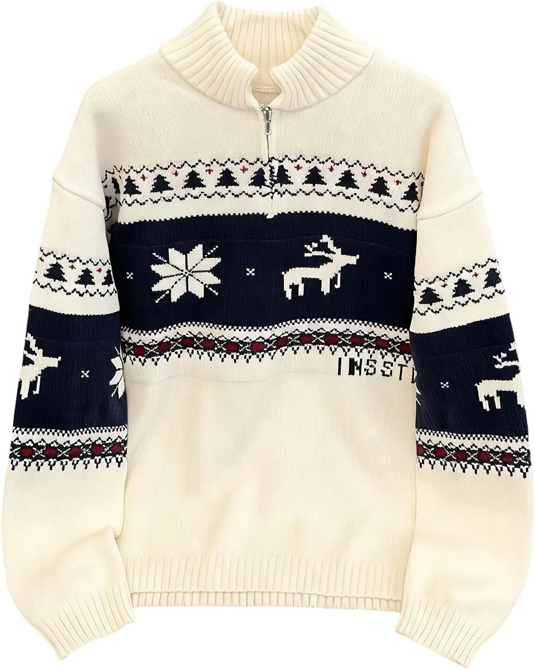 

Свитер мужской рождественский с узором косы