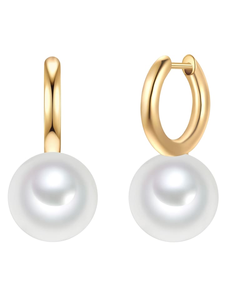 

Yokoamii Латунные серьги с (синтетической) жемчужиной в оправе из желтого золота