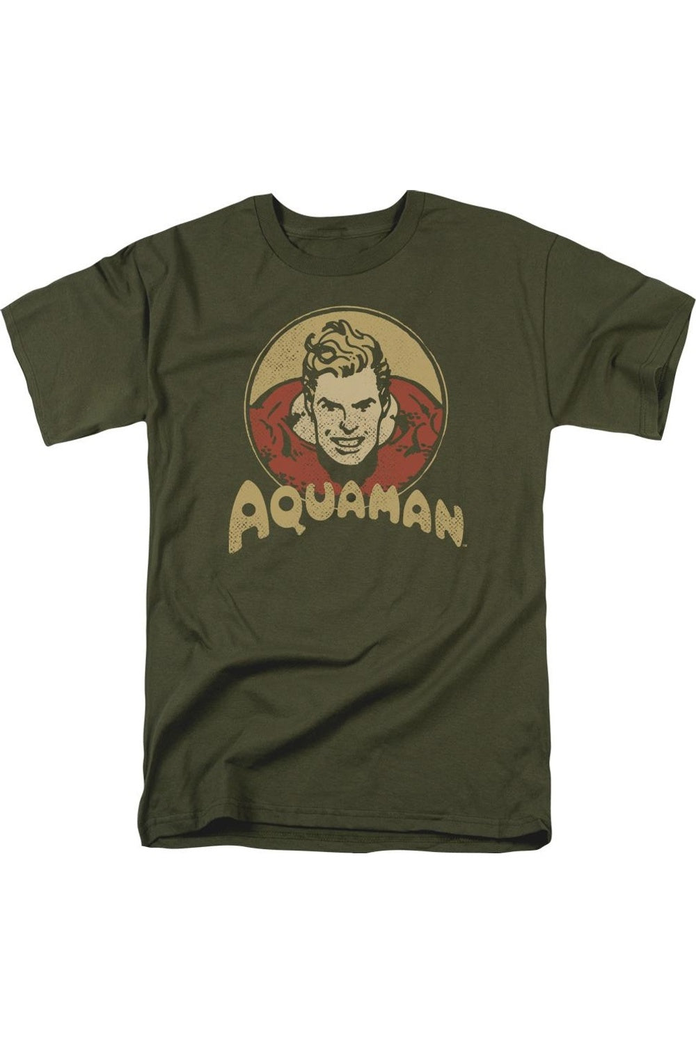 

Футболка с коротким рукавом для взрослых DC Comics Aquaman Circle Gildan, хаки