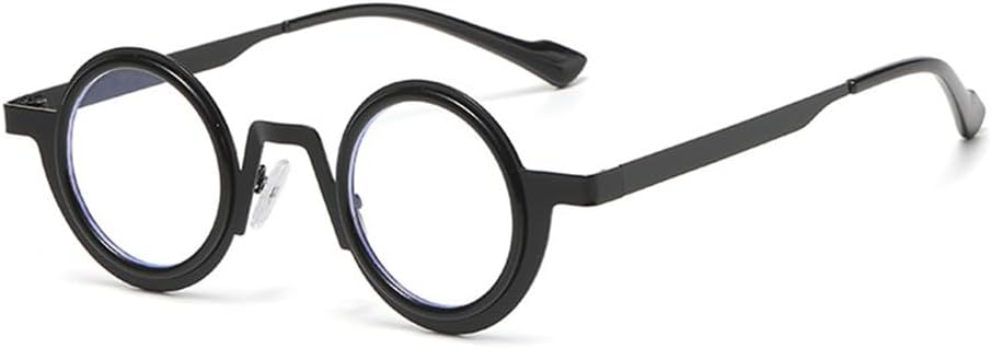 

Ретро круглые панк металлические солнцезащитные очки для женщин, защита от УФ-излучения UV400, модные прозрачные линзы, для мужчин, двухцветная оправа KTUCN, Black Clear