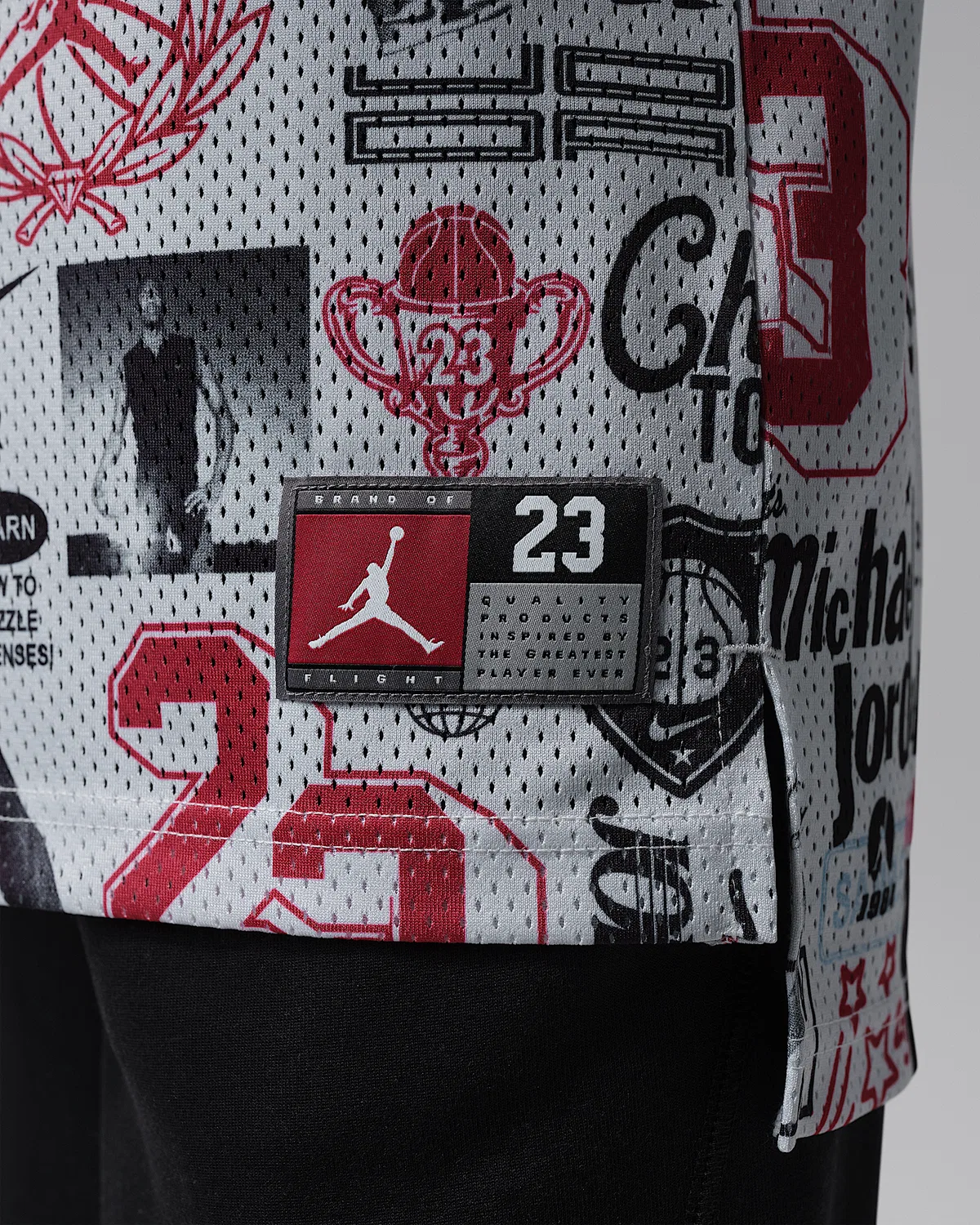 Детская футболка Jordan Printed 23 Jersey, Neutral Grey — фото 4