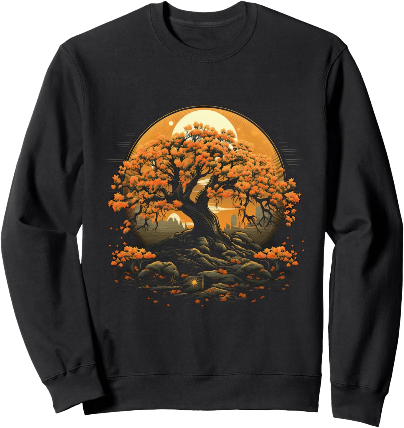 

Осенняя толстовка с изображением осенних листьев, дерева и бабочки Autumn Design With Butterflies And Trees, черный