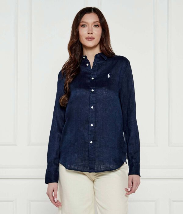 

Льняная рубашка Classic fit Polo Ralph Lauren, синий