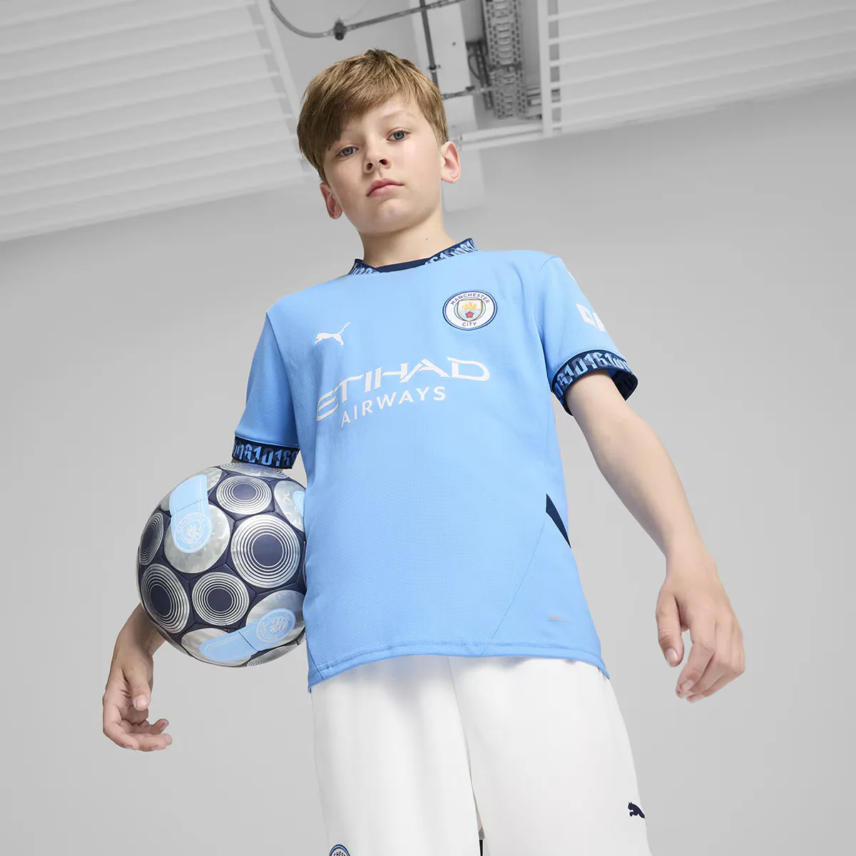 

Футболка-реплика ФК «Манчестер Сити» 2024-2025 Puma Home Kids, синий
