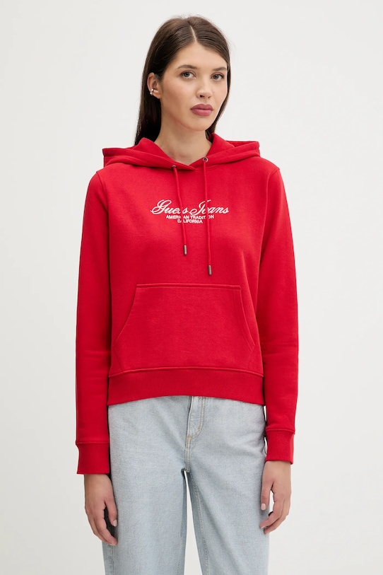 

Хлопковая толстовка Guess Jeans, красный