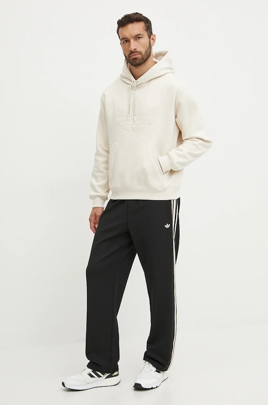 Толстовка с капюшоном худи Adidas Originals, бежевый — фото 2