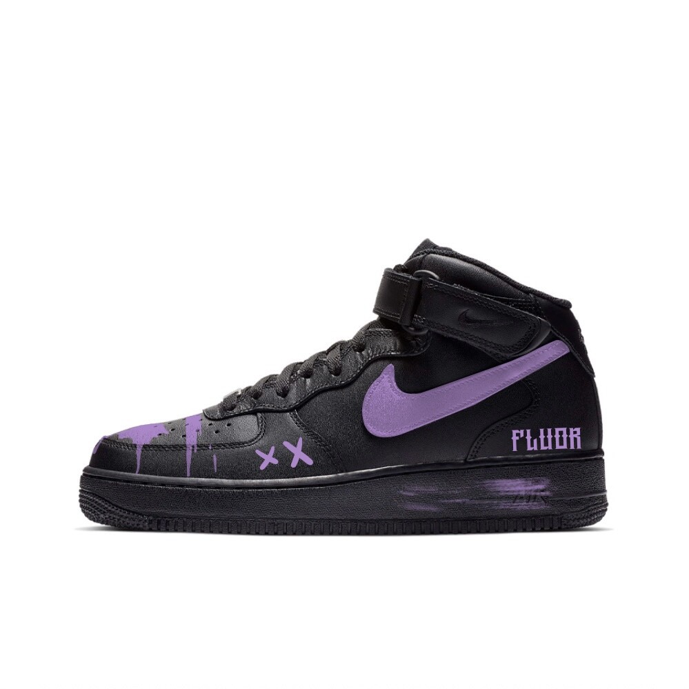 

Кроссовки Nike Air Force 1 Skateboarding Shoes Unisex Mid-top Black/Purple, фиолетовый