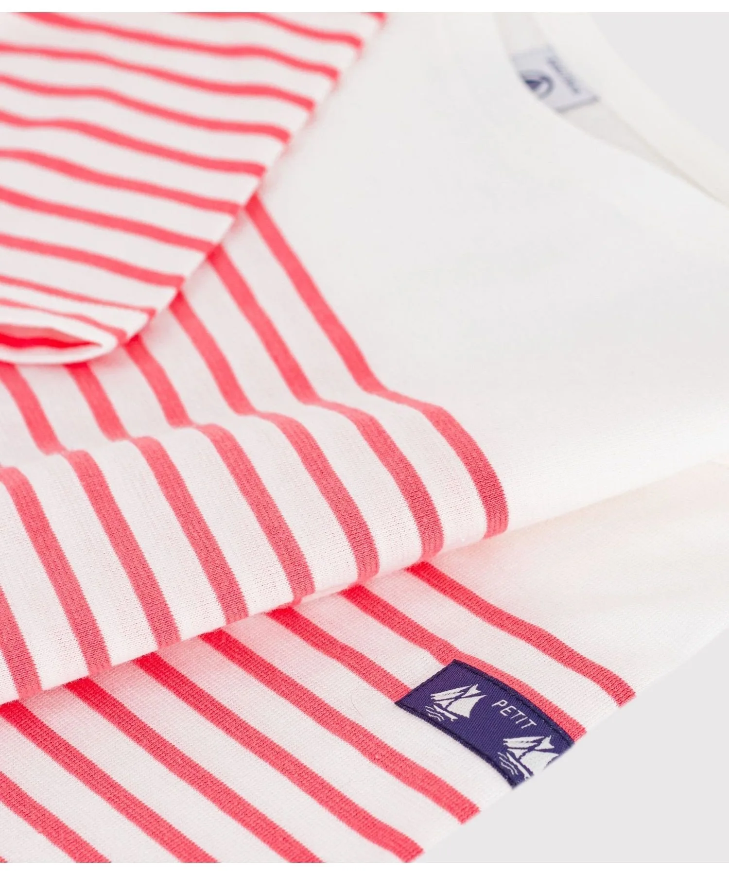 Пуловер Marinière с длинными рукавами PETIT BATEAU, Off-white/orange — фото 4